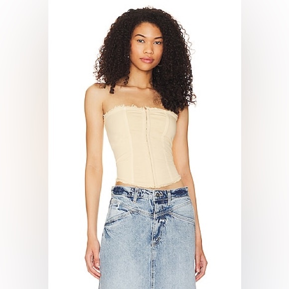 Free People x REVOLVE Just A Minute Tube Top in Peach Sands - Picture 1 of 8